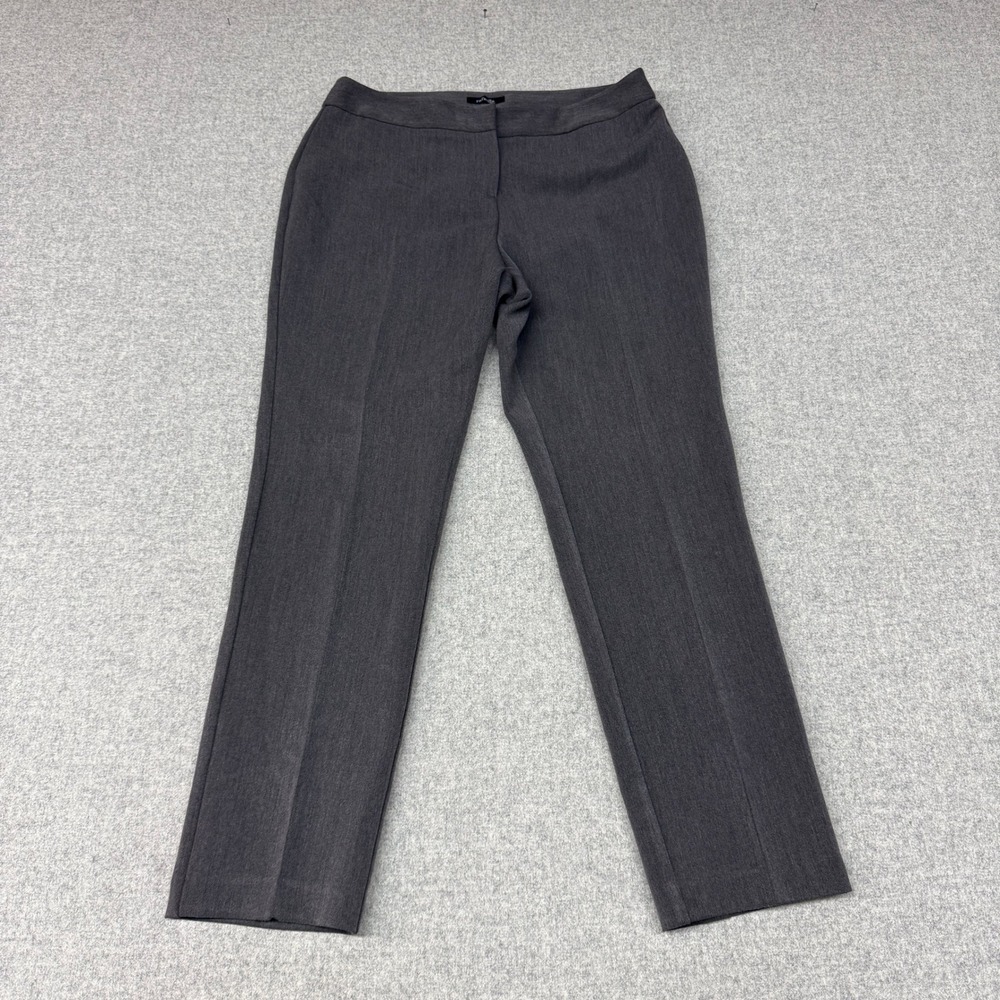 Rafaella Dress Pants Size 10 Gray Professional Stretch Flat Front Trousers Work